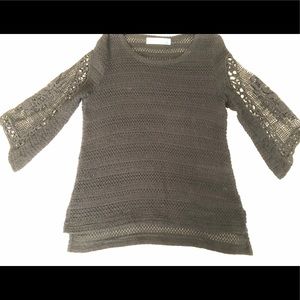 ✨ Sparrow black crochet 3/4 sleeve sweater